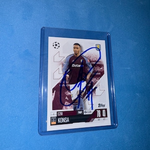 Ezra Konsa signierte Match Attax Karte mit COA