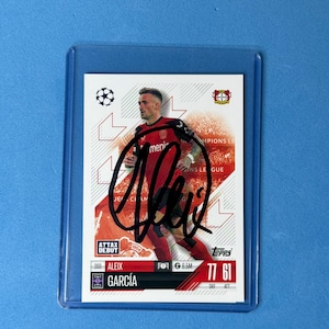 Alex Garcia signierte Match Attax Karte mit COA