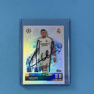 Kylian Mbappe signierte Match Attax Karte mit COA