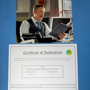 J.K Simmons Signed &#39;Spiderman&#39; 10&quot;x8&quot; Photo with COA