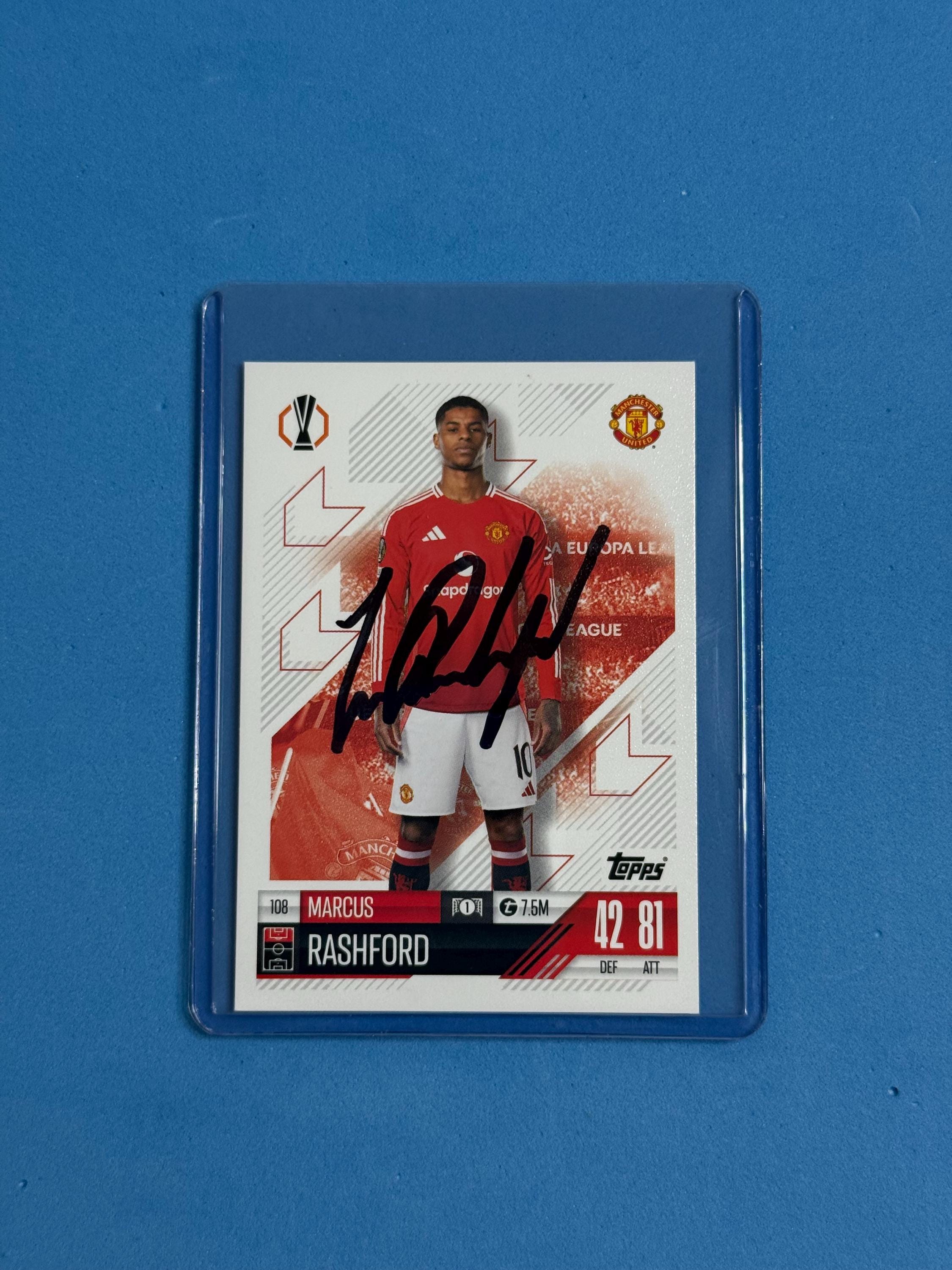 Marcus Rashford Signed Match Attax Card with COA