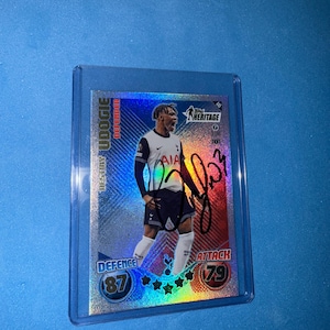 Destiny Udogie signierte Match Attax Karte mit COA