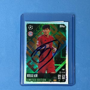 Minjae Kim signierte Match Attax Karte mit COA