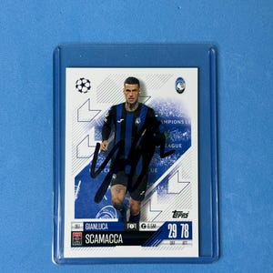 Gianluca Scamacca signierte Match Attax Karte mit COA