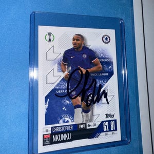 Christopher Nkunku signierte Match Attax Karte mit COA
