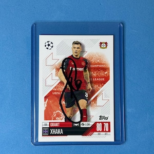 Granit Xhaka signierte Match Attax Karte mit COA
