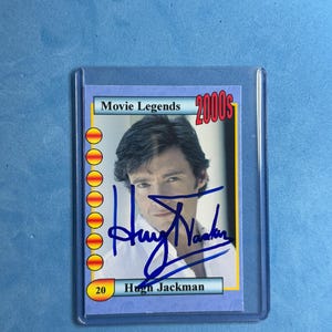 Tarjeta coleccionable autografiada de Hugh Jackman con certificado de autenticidad