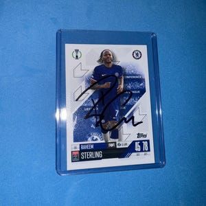 Raheem Sterling signierte Match Attax Karte mit COA