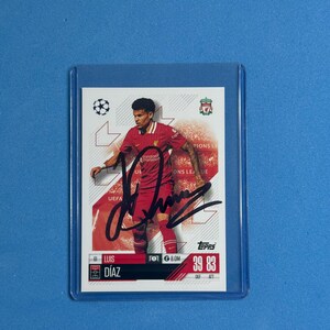 Luis Diaz signierte Match Attax Karte mit COA