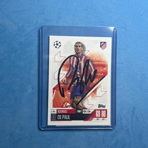 Rodrigo De Paul signierte Match Attax Karte mit COA