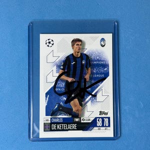 Charles De Ketelaere signierte Match Attax Karte mit COA