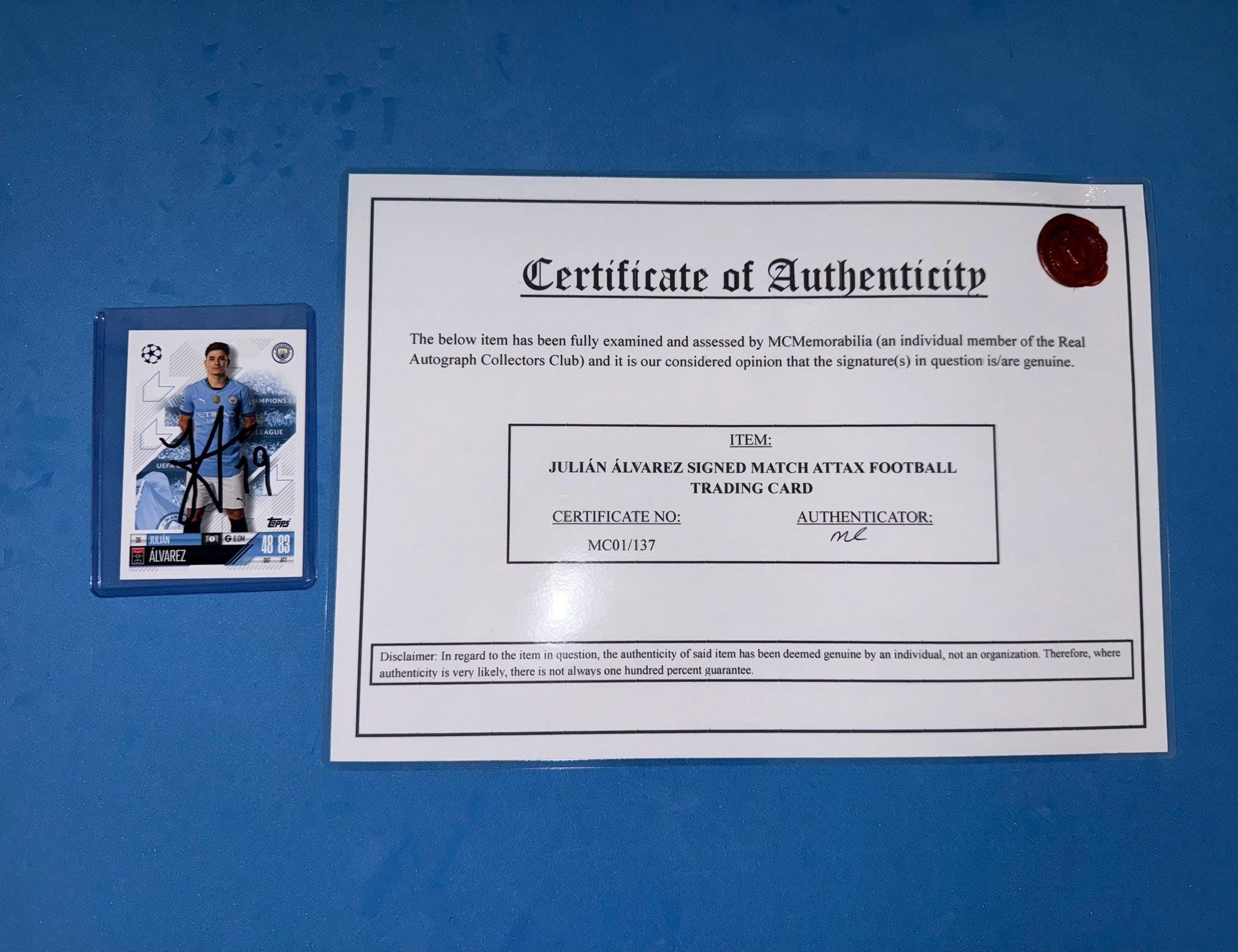 Julian Alvarez Signed Match Attax Card With COA - Etsy UK