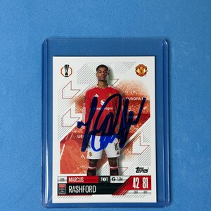 "Marcus Rashford signierte Match Attax Karte mit Echtheitszertifikat."