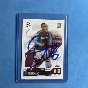 Youri Tielemans signierte Match Attax Karte mit COA
