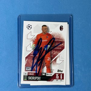 Lukasz Skorupski signierte Match Attax Karte mit Echtheitszertifikat