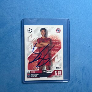 Serge Gnabry signierte Match Attax Karte mit Echtheitszertifikat