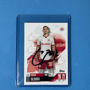 Oscar Gloukh signierte Match Attax Karte mit COA
