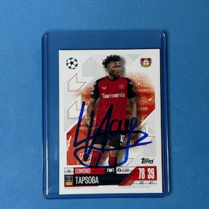 Edmond Tapsoba signierte Match Attax Karte mit COA