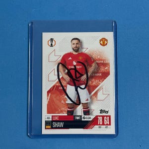 Luke Shaw Signed Match Attax Card with COA