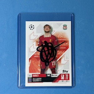 Harvey Elliott signierte Match Attax Karte mit COA