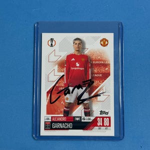 Alejdro Garnacho signierte Match Attax Karte mit COA