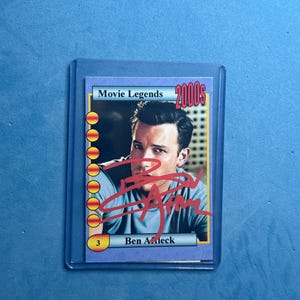 Tarjeta coleccionable autografiada 'Movie Legends' de Ben Affleck con certificado de autenticidad