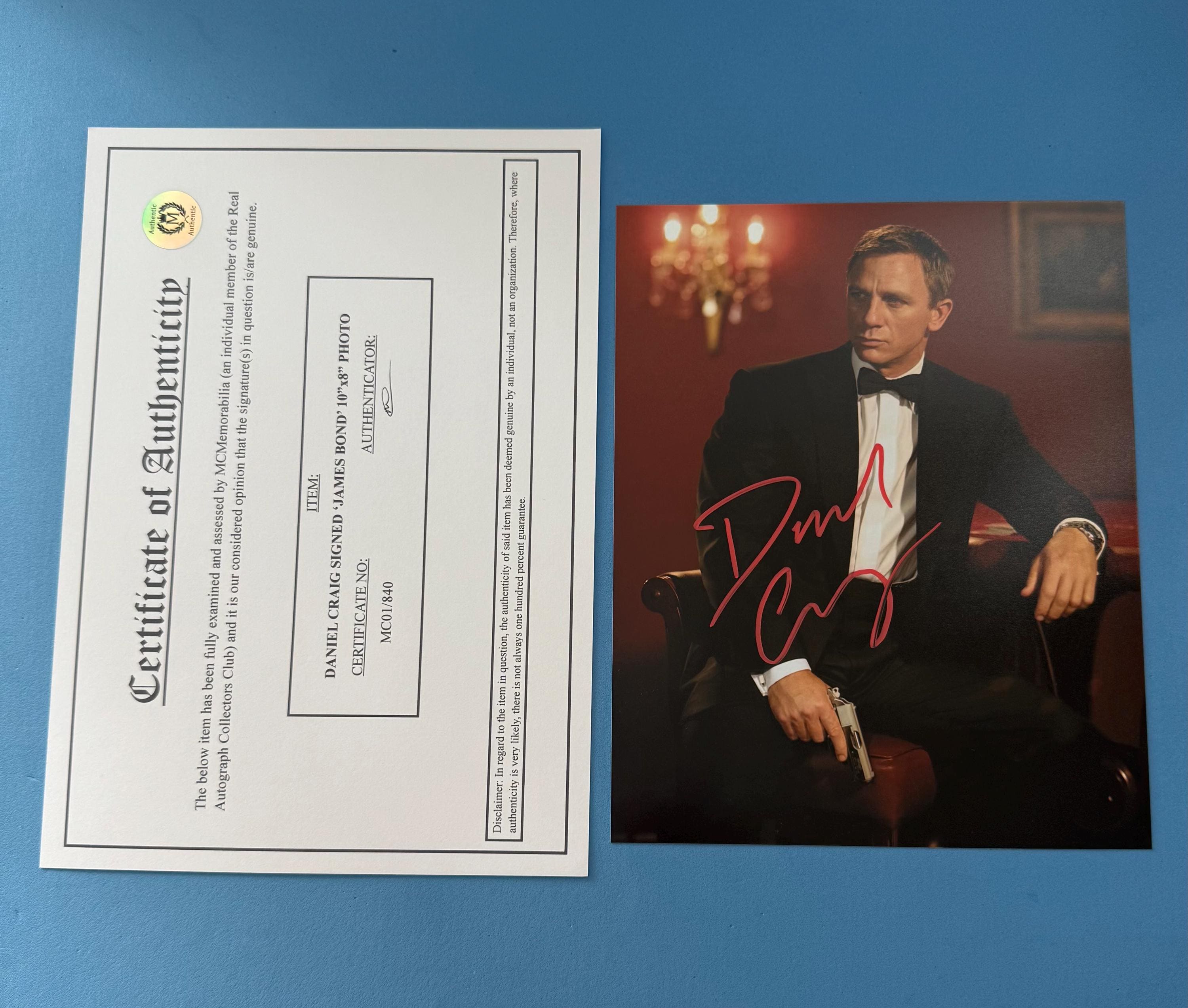 007 ダニエル・クレイグ 直筆サイン入り写真 保証書 ジェームズ