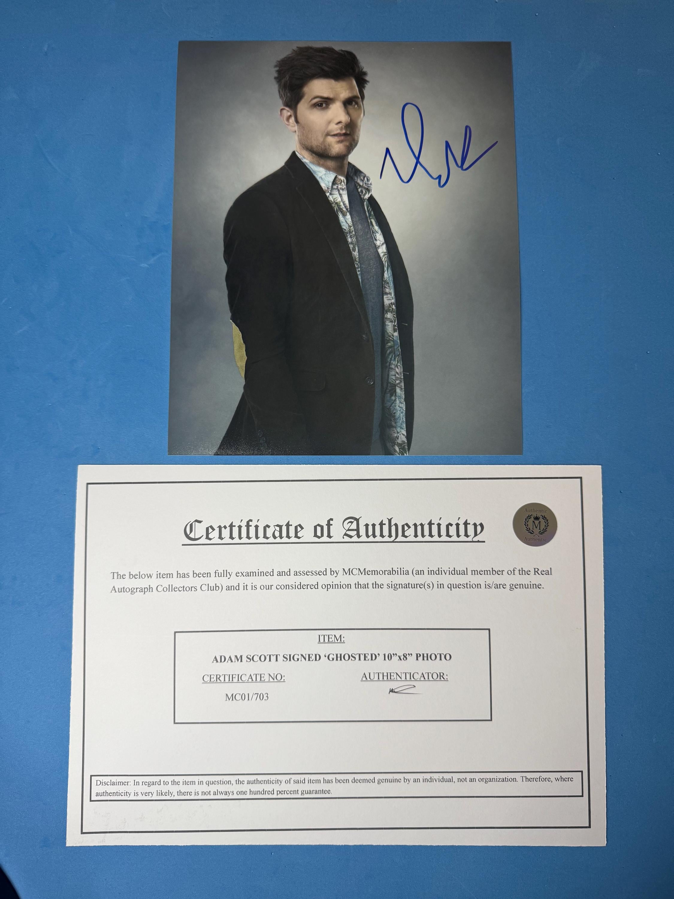 Adam Scott Signed 'ghosted' 10