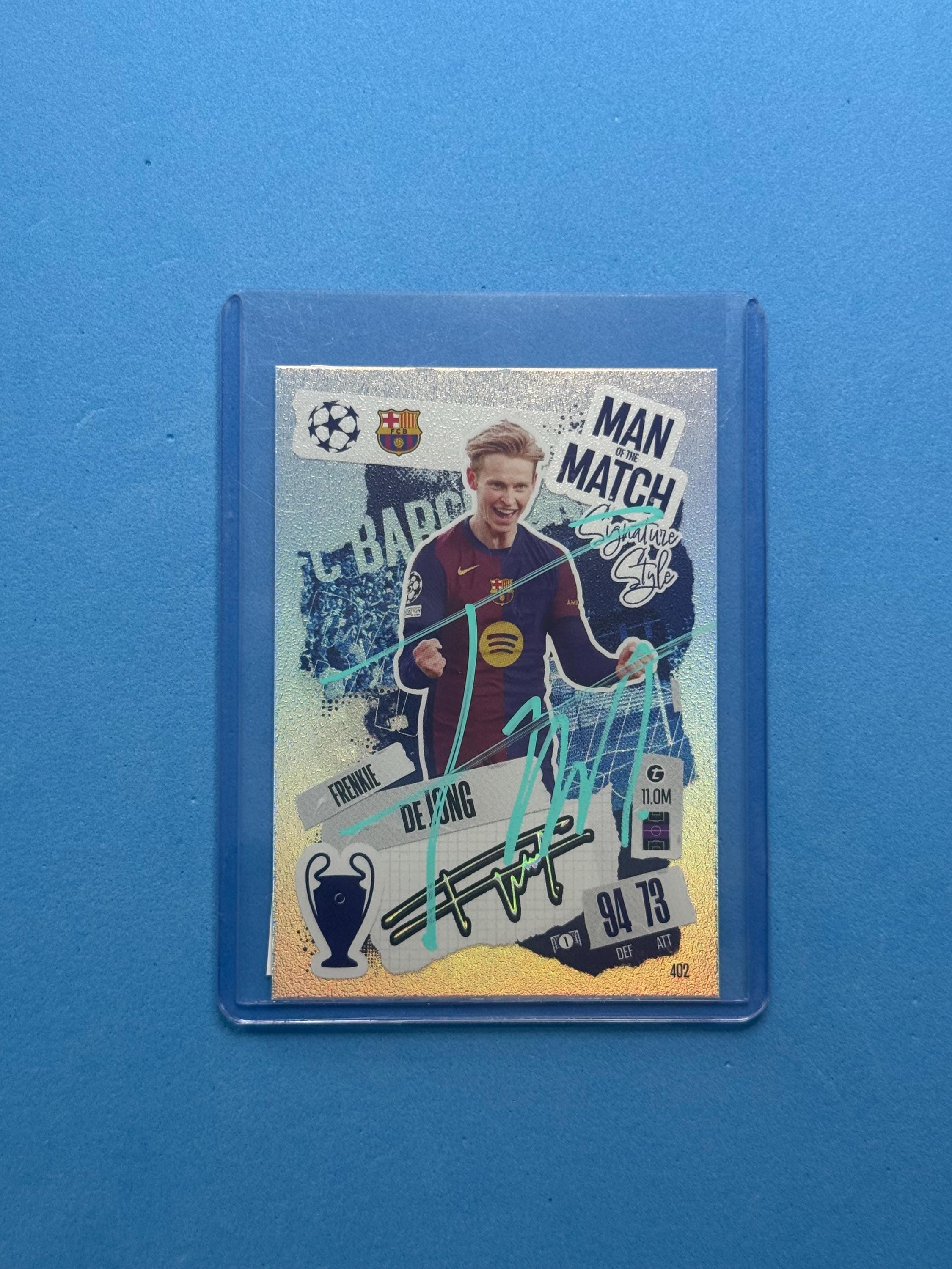 フレンキー・デ・ヨング直筆サイン入りマッチ・アタックスカード（COA