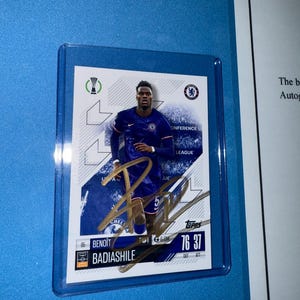 Benoît Badiashile signierte Match Attax Karte mit COA
