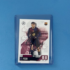 Pedri signierte Match Attax Karte mit COA