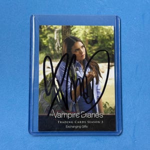 Nina Dobrev signerat Vampire Diaries samlarkort med äkthetsintyg