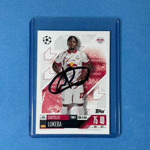 Catello Lukeba signierte Match Attax Karte mit COA