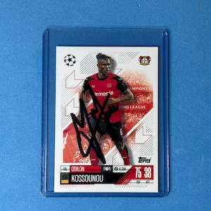 Odilon Kossounou signierte Match Attax Karte mit COA