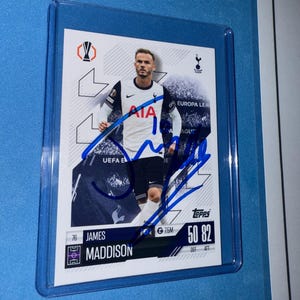 James Maddison signierte Match Attax Karte mit COA
