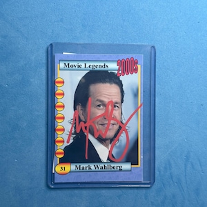 Tarjeta coleccionable firmada de Mark Wahlberg 'Movie Legends' con certificado de autenticidad