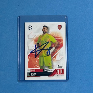 David Raya signierte Match Attax Karte mit COA