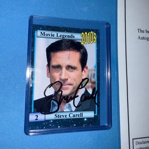 Tarjeta coleccionable autografiada 'Movie Legends' de Steve Carell con certificado de autenticidad