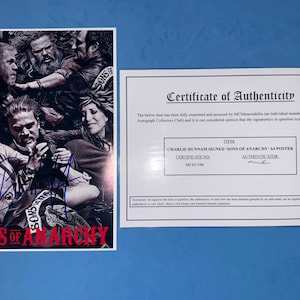 Charlie Hunnam Signed Sons of Anarchy A4 Poster with COA