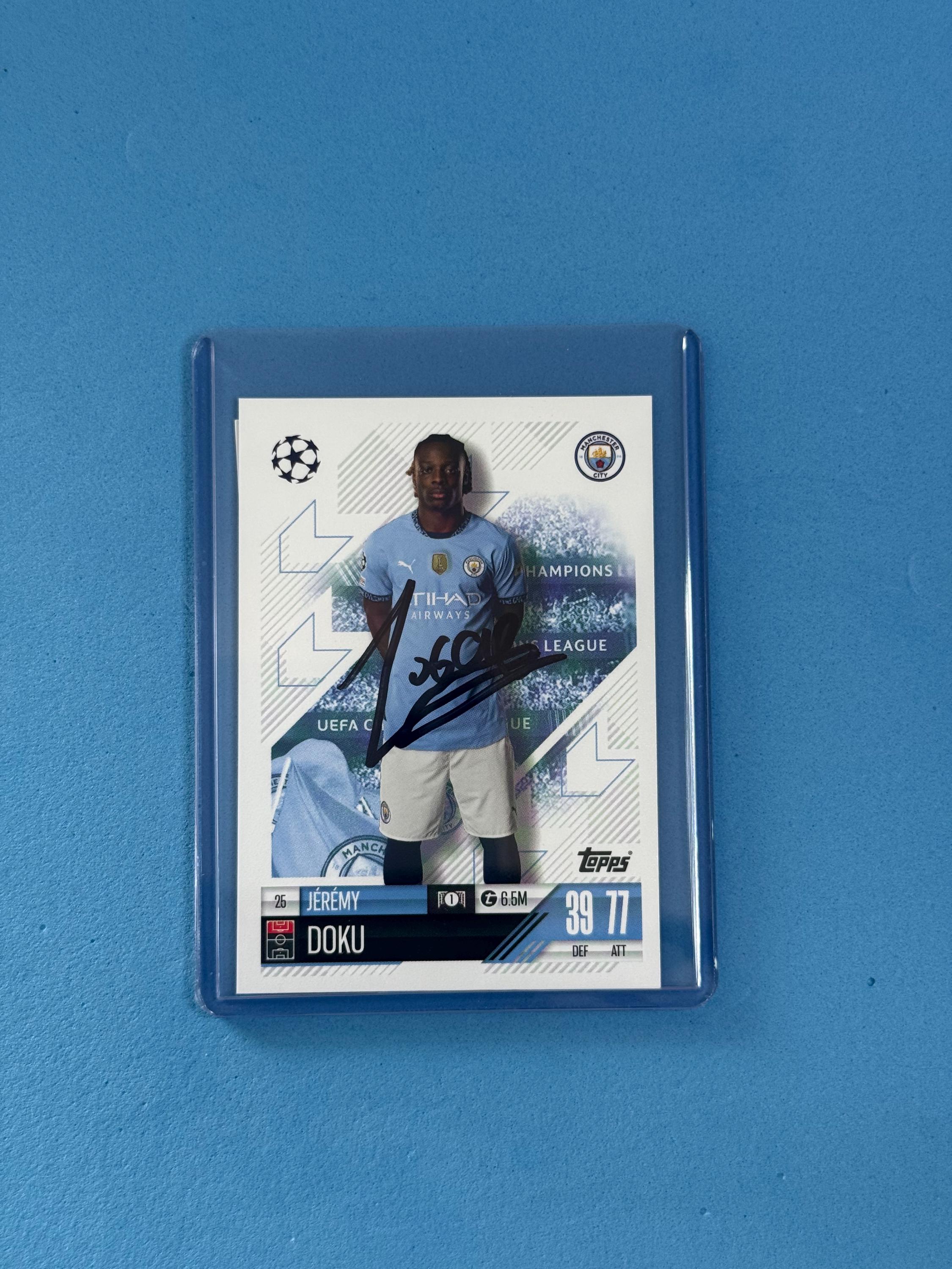 Jeremy Doku Signed Match Attax Card With COA - Etsy