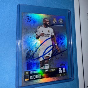 Antonio Rüdiger signierte Match Attax Karte mit COA