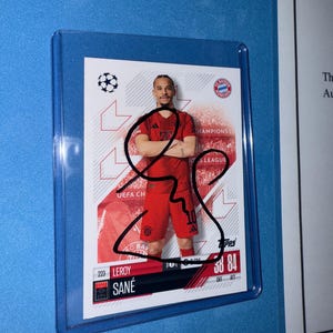 Leroy Sane signierte Match Attax Karte mit COA