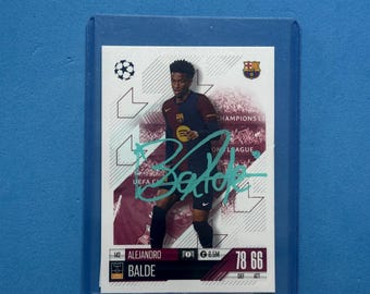 Alejandro Balde Signed Match Attax Card with COA