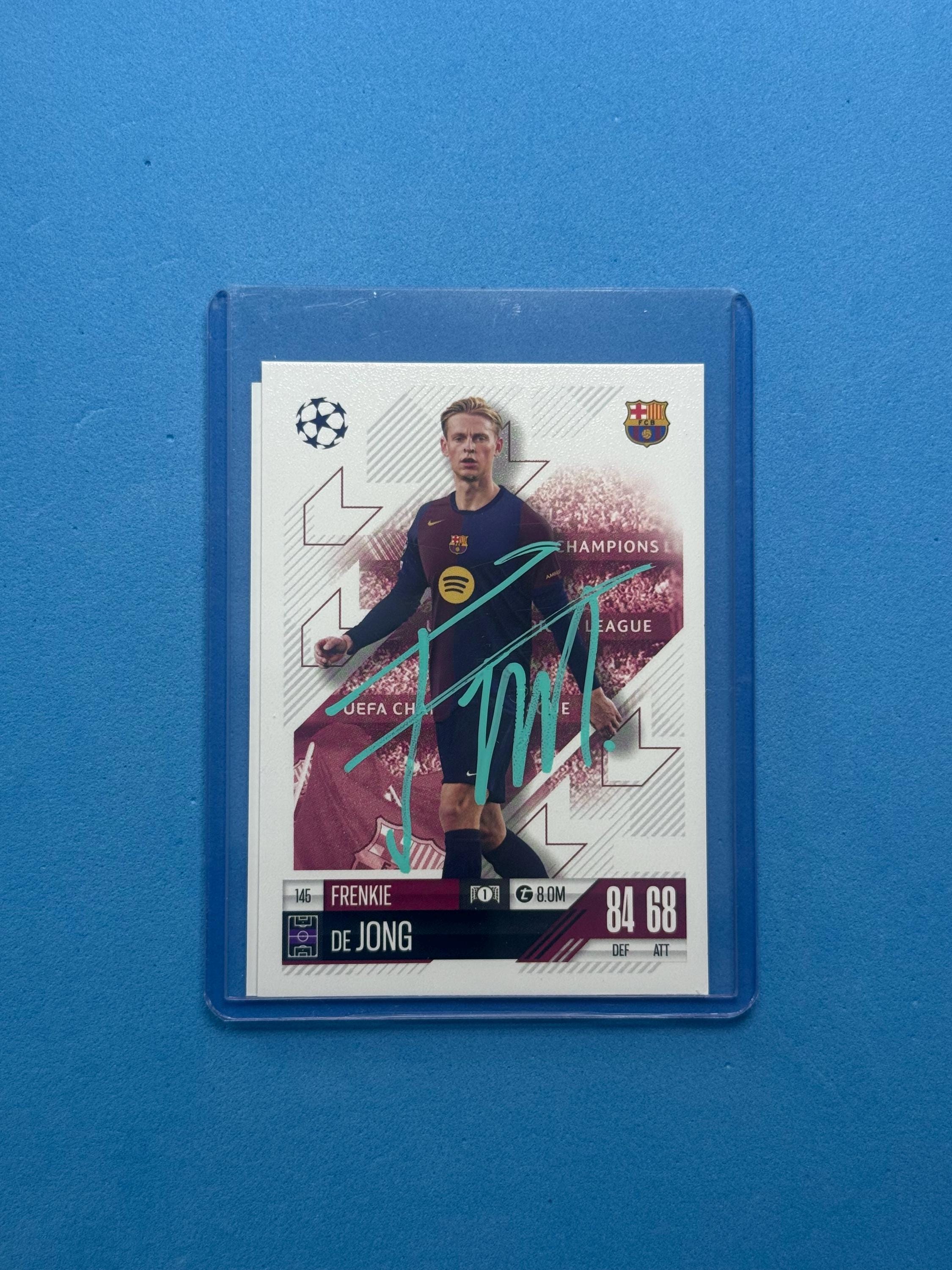 フレンキー・デ・ヨング直筆サイン入りマッチ・アタックスカード（COA