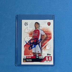 William Saliba signierte Match Attax Karte mit COA