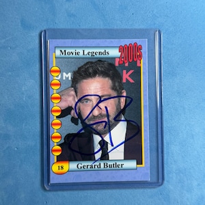 Tarjeta coleccionable firmada de Gerard Butler con certificado de autenticidad "Movie Legends"