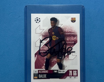 Alejandro Balde Signed Match Attax Card with COA