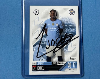 Jeremy Doku Signed Match Attax Card With COA - Etsy