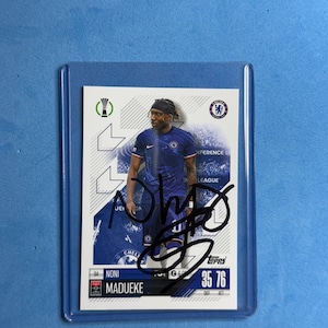 Noni Madueke signierte Match Attax Karte mit COA