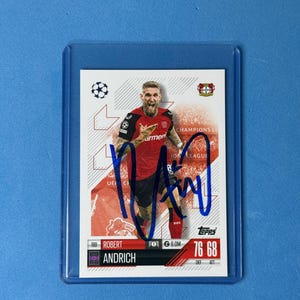Robert Andrich signierte Match Attax Karte mit COA